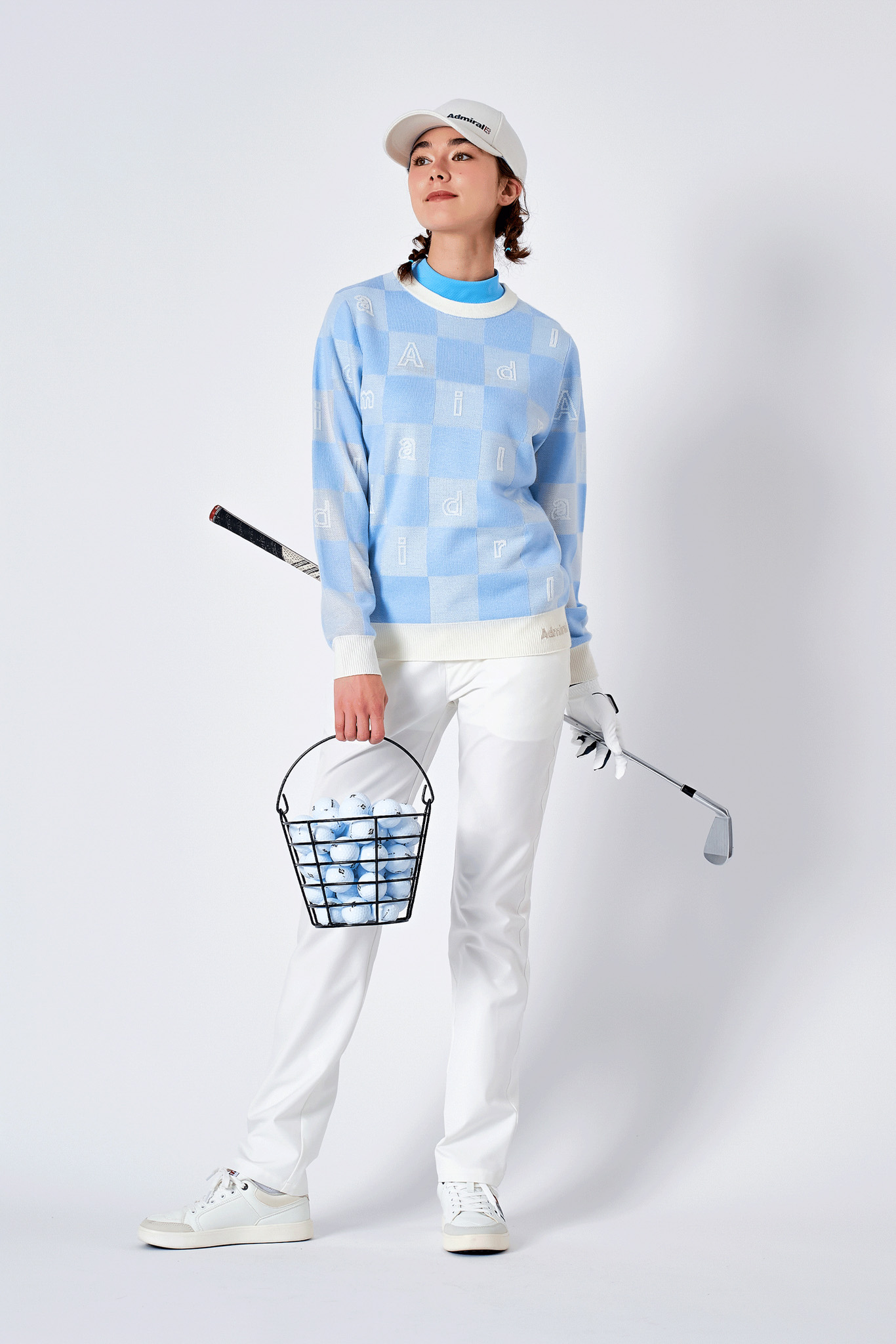 モノグラムジャカードライトクルーニット