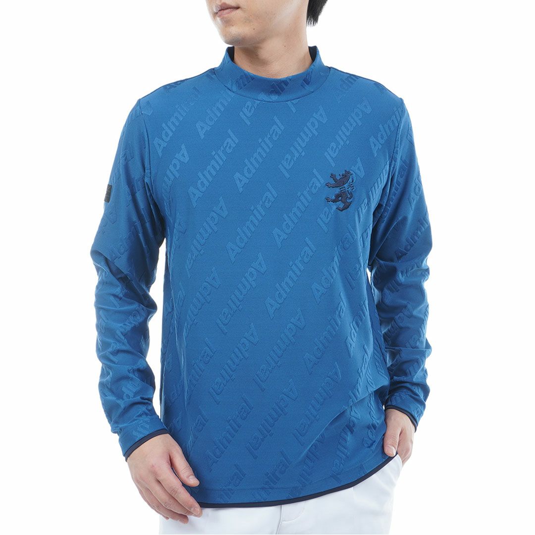 [アドミラル ゴルフ] メンズ ロゴストレッチ ジャガードモックネックシャツ