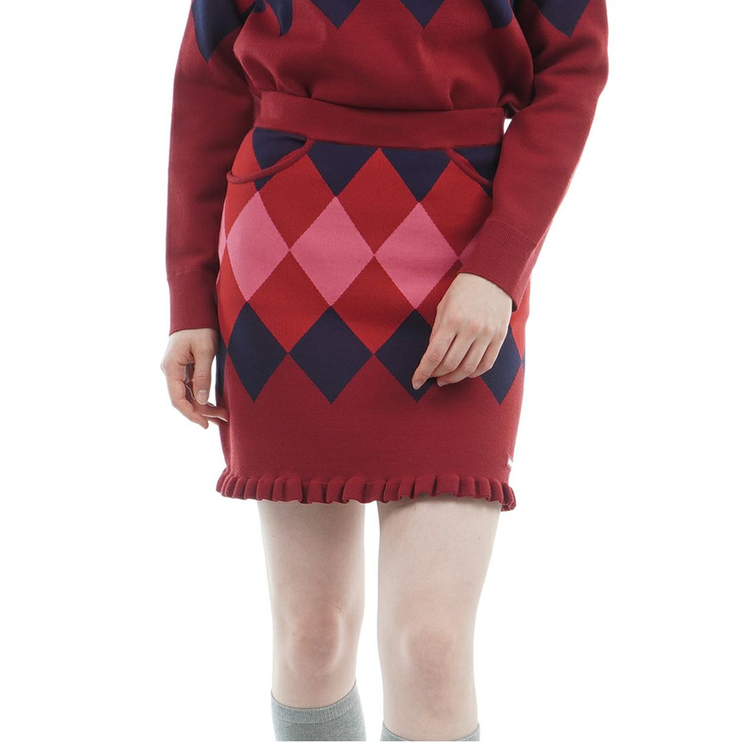 [アドミラル ゴルフ] レディース アーガイル ニットスカート