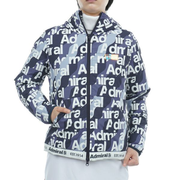 [アドミラル ゴルフ] レディース ボトムロゴ 軽量パデッド　フーデッドジャケット