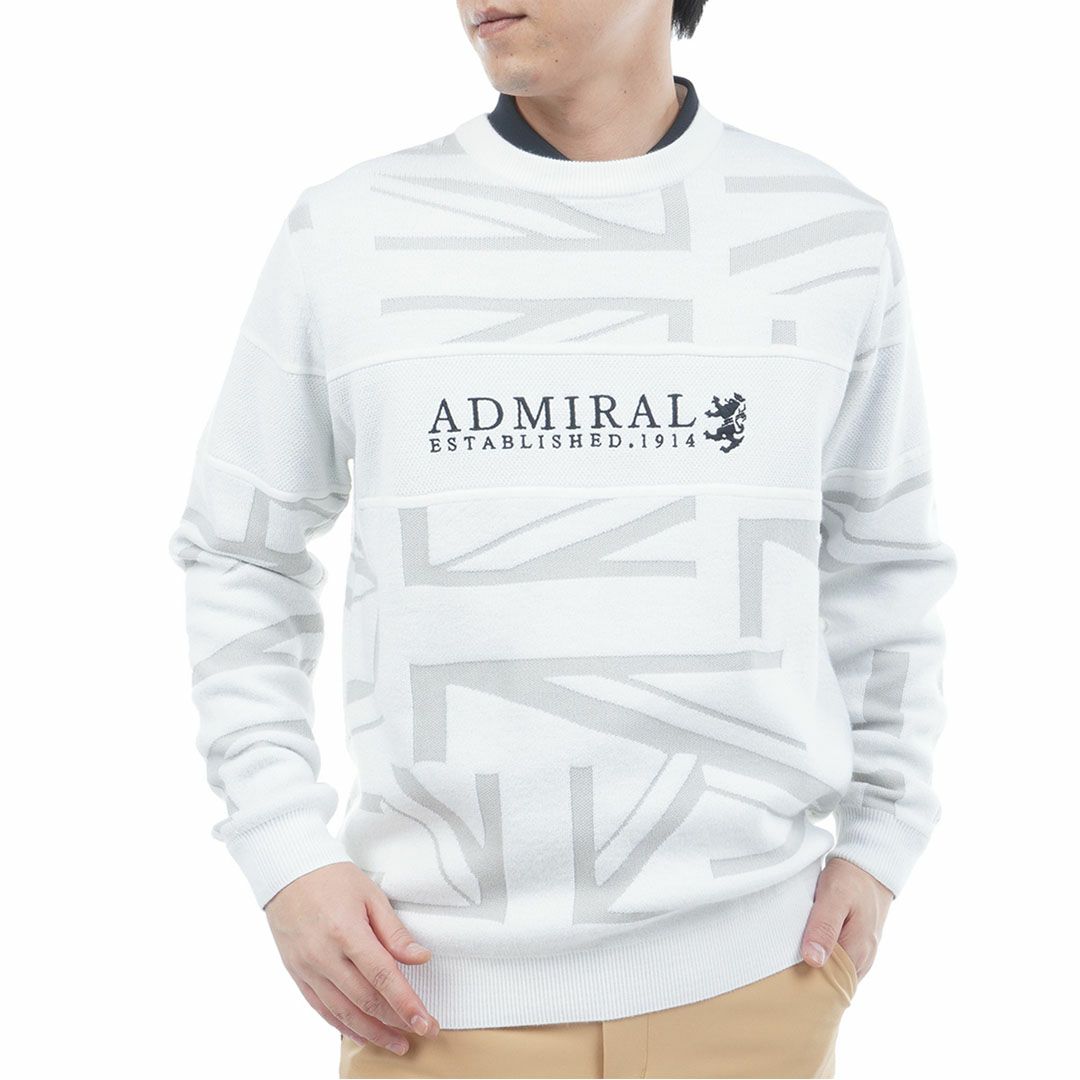 [アドミラル ゴルフ] メンズ UJジャガード クルーネックセーター