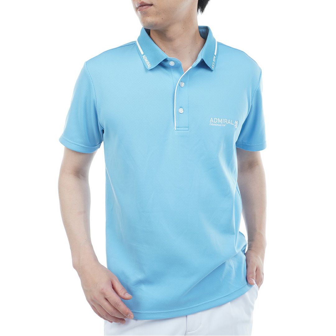 [アドミラル ゴルフ] メンズ カラタッチ 台襟付きポロシャツ