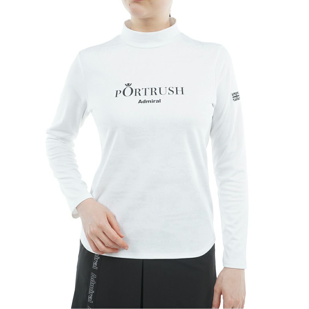 [アドミラル ゴルフ] レディース ゴルフジャガード 長袖モックネックシャツ