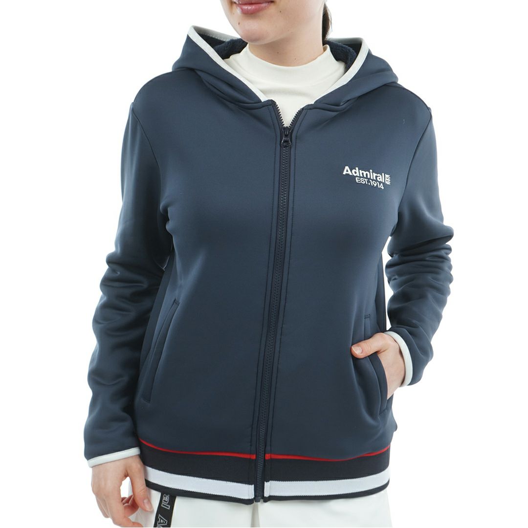 [アドミラル ゴルフ] レディース カルイシ 軽量ジップフーディーパーカ