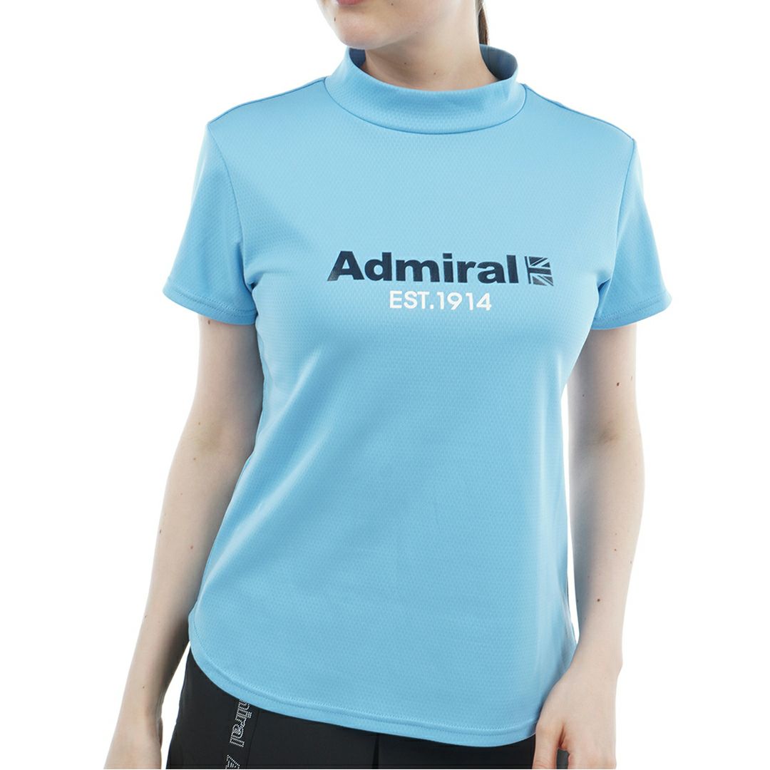 [アドミラル ゴルフ] レディース カラタッチ ロゴプリントモックシャツ