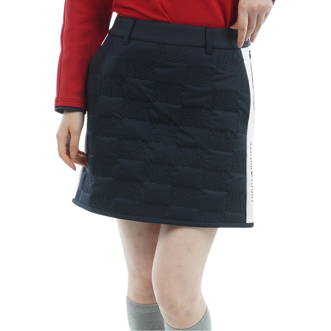 [トミーヒルフィガー] レディース ロゴキルト パテッドスカート