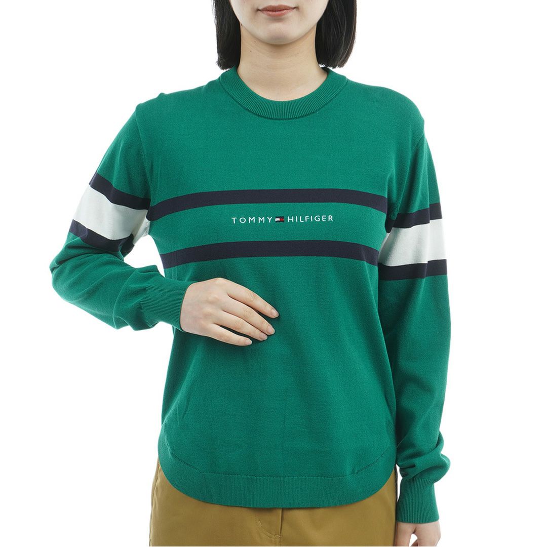 [トミーヒルフィガー] レディース フロントロゴ クルーネックニット