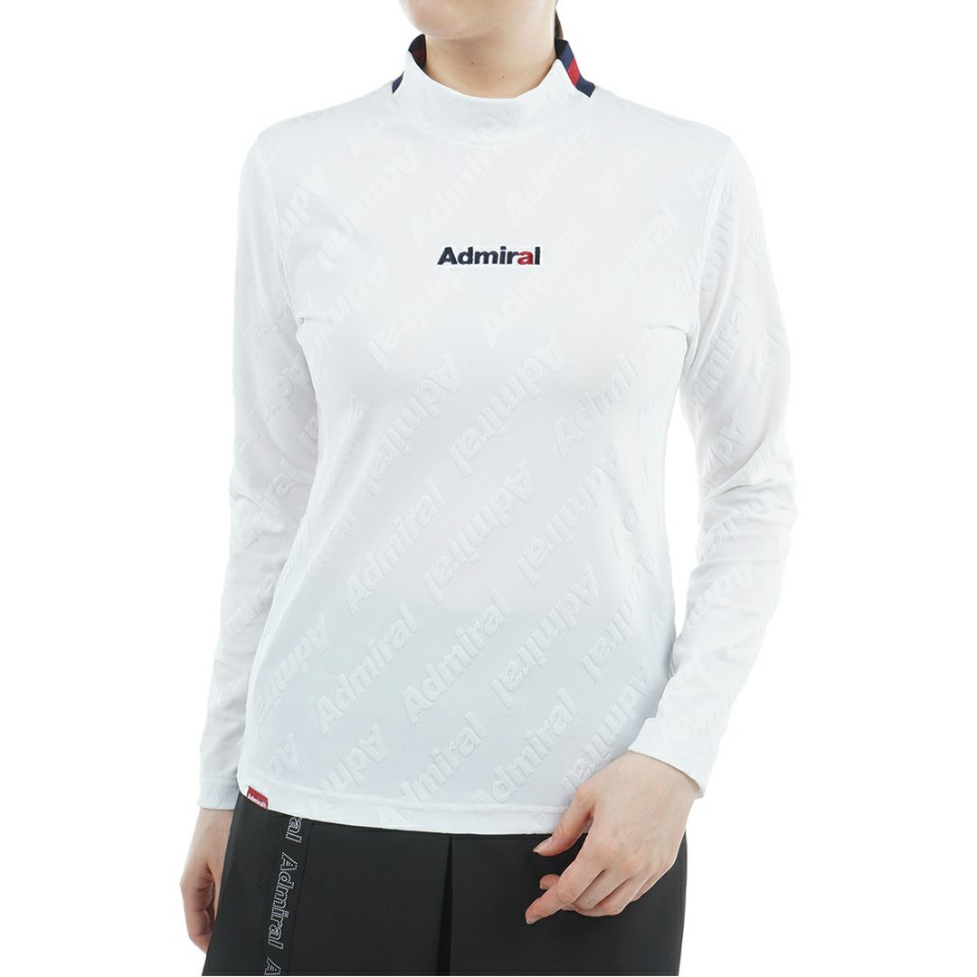 [アドミラル ゴルフ] レディース ロゴストレッチ ジャガードモックネックシャツ