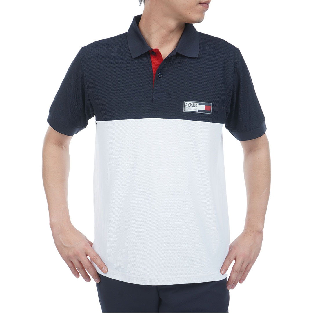 【杉浦悠太プロ着用】[トミー ヒルフィガー ゴルフ] メンズ カラ-ブロック 半袖ポロシャツ