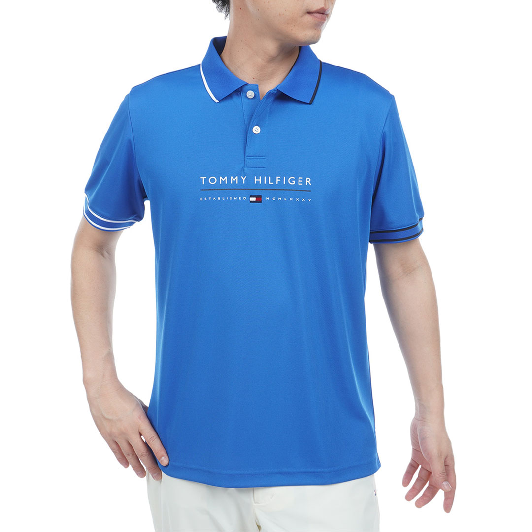 [トミー ヒルフィガー ゴルフ] メンズ フロントロゴ 半袖ポロシャツ