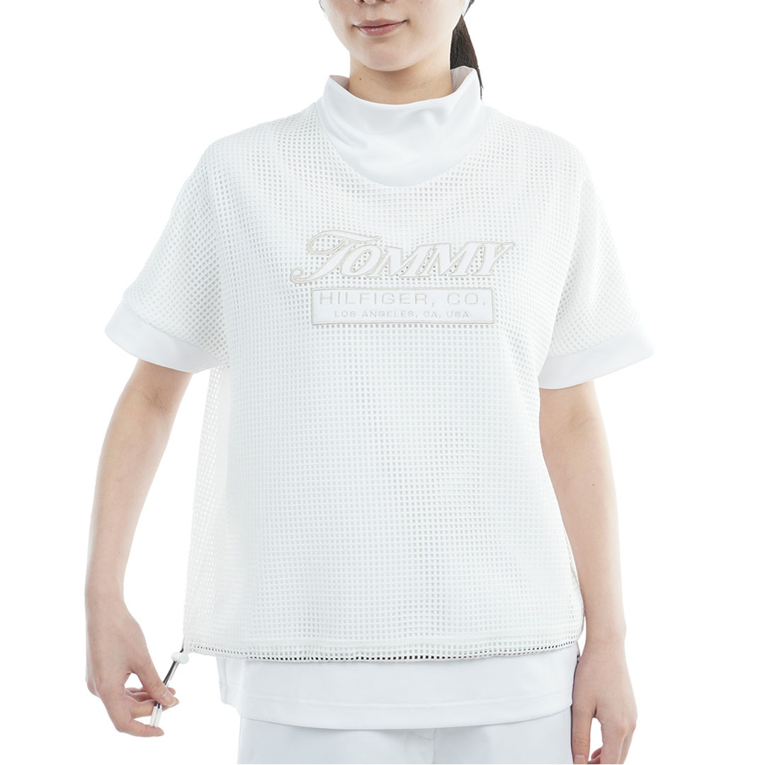 [トミー ヒルフィガー ゴルフ] レディース メッシュレイヤード モックネックシャツ