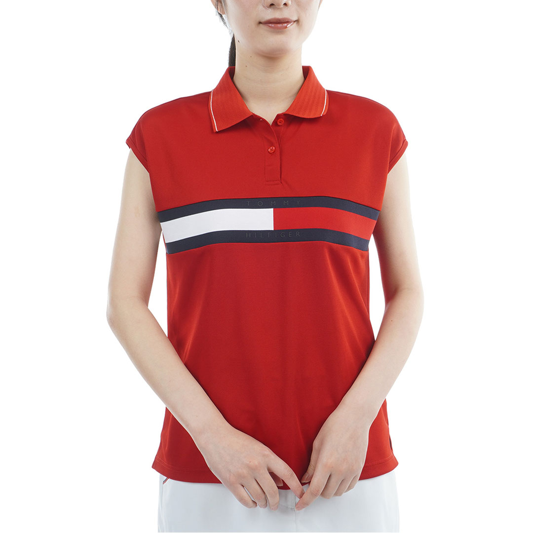 【吉田優利プロ着用】[トミー ヒルフィガー ゴルフ] レディース フラッグライン フレンチポロシャツ
