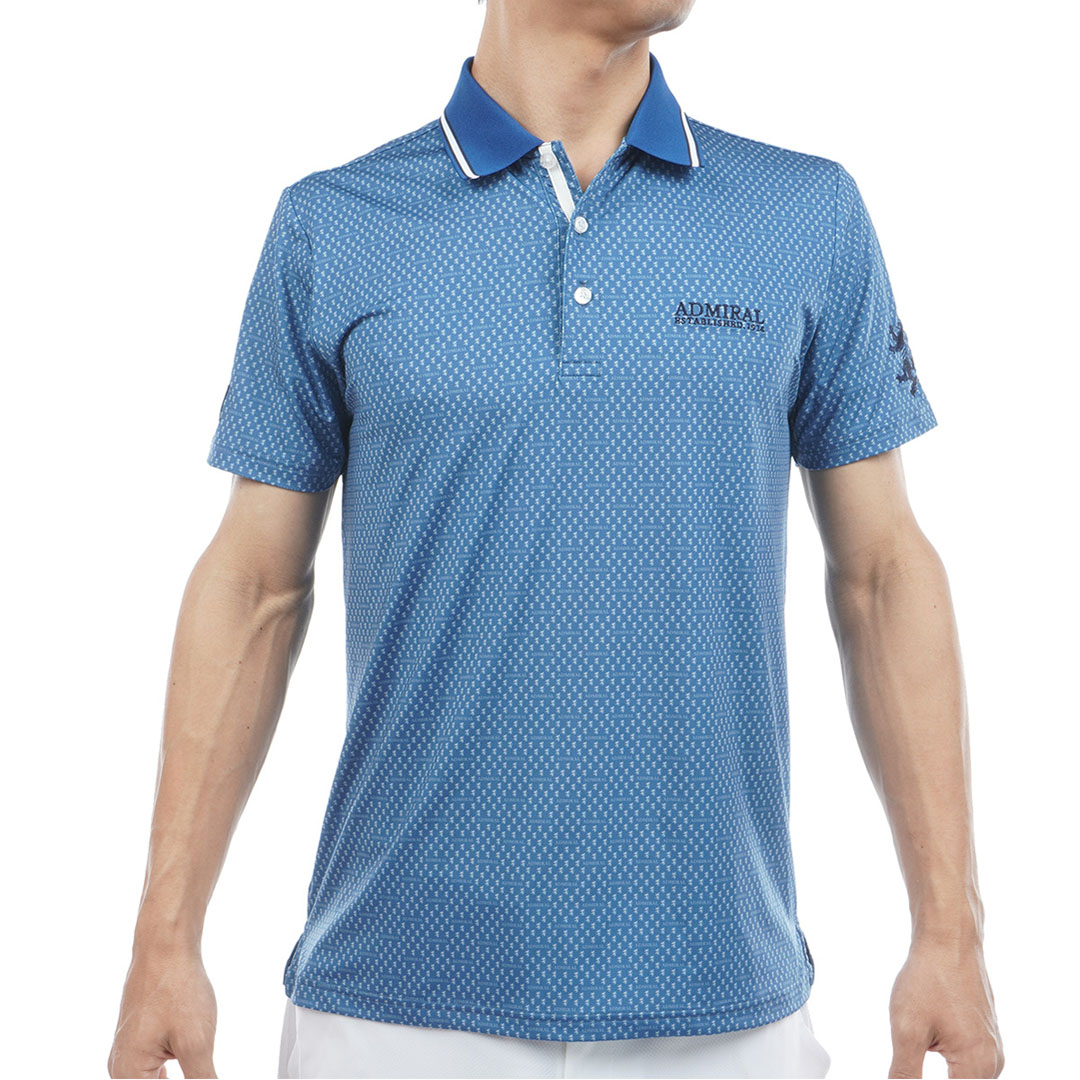[アドミラル ゴルフ] メンズ 小紋柄 ポロシャツ