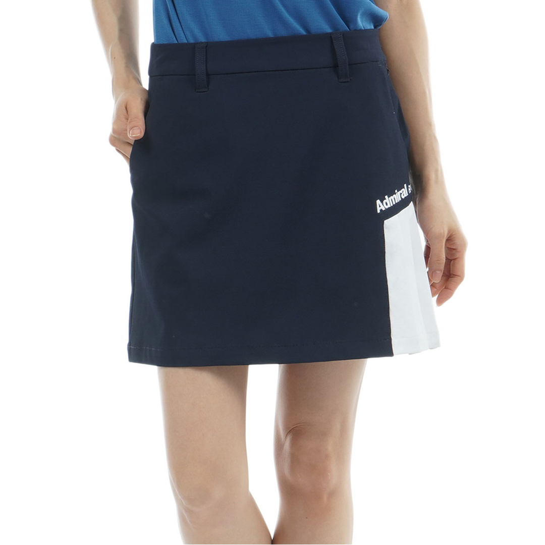 [アドミラル ゴルフ] レディース 透け防 サイドプリーツスカート