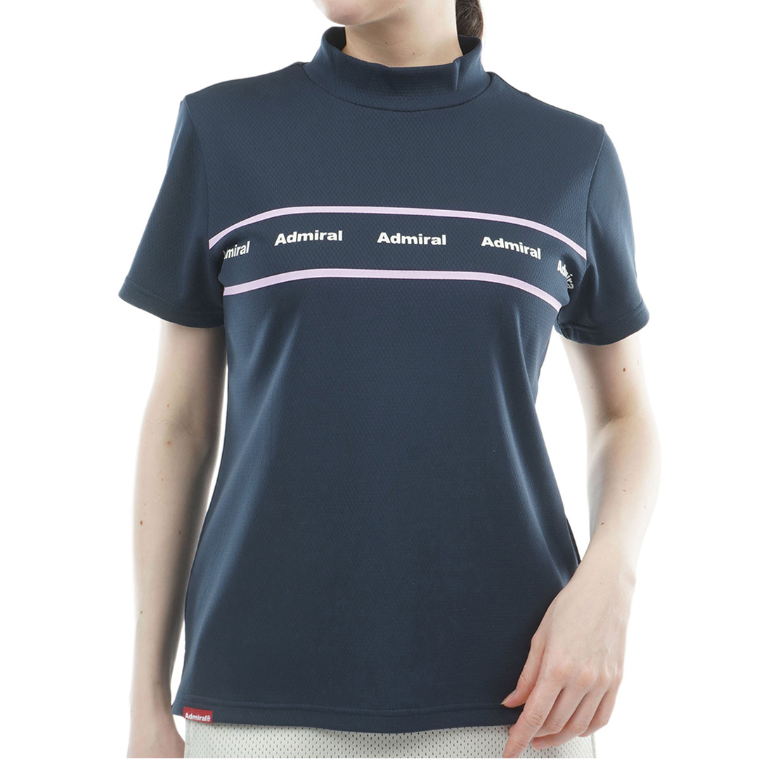 [アドミラル ゴルフ] レディース カラタッチ カラーロゴモックネックシャツ