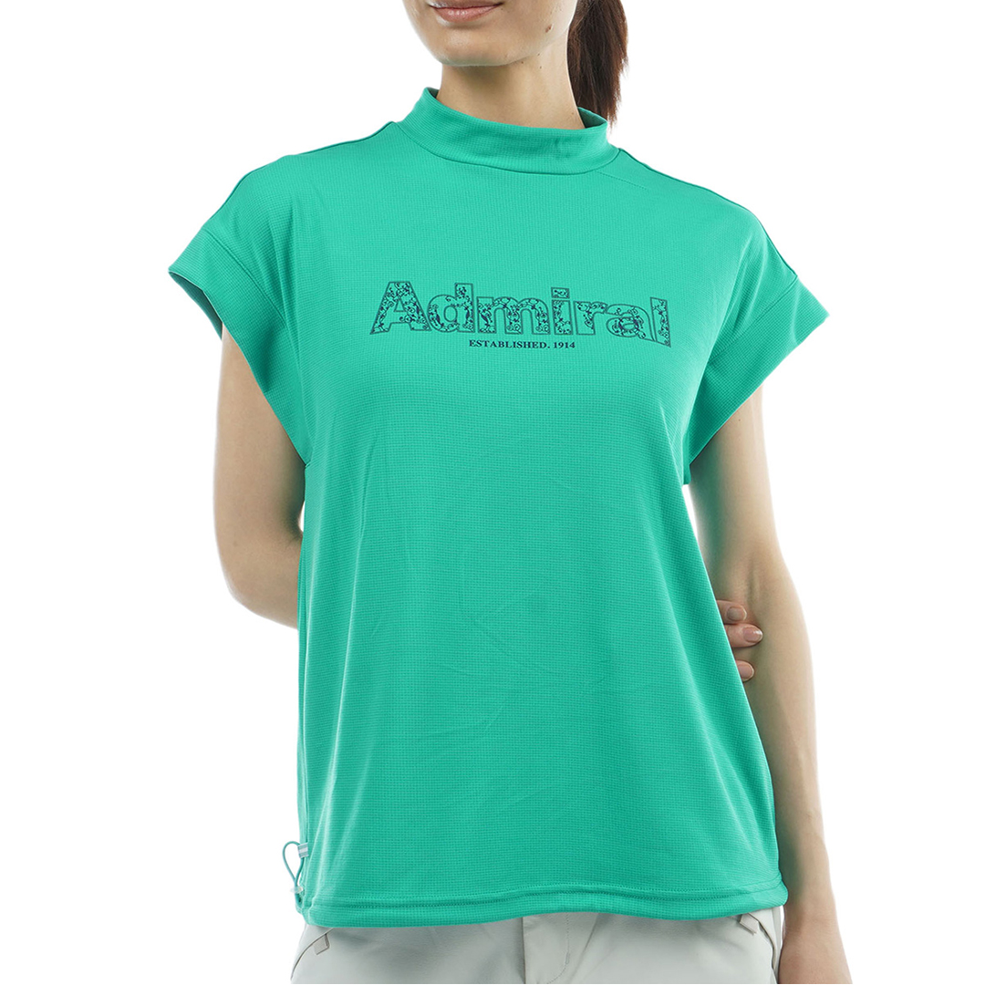 [アドミラル ゴルフ] レディース カラタッチプラス リーフロゴモックネックシャツ
