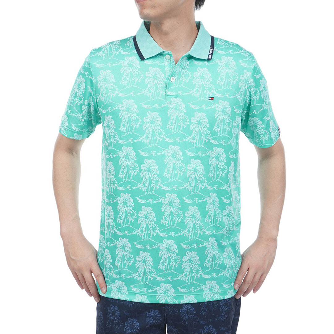 [トミー ヒルフィガー ゴルフ] メンズ ヤシジャガード 半袖ポロシャツ