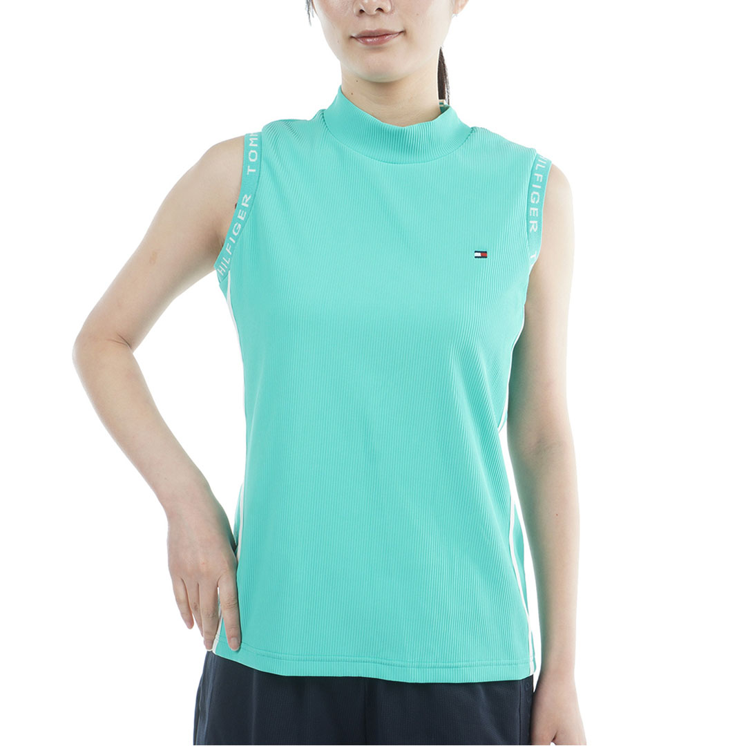 [トミー ヒルフィガー ゴルフ] レディース ストレッチコードピケ ノースリーブモックシャツ